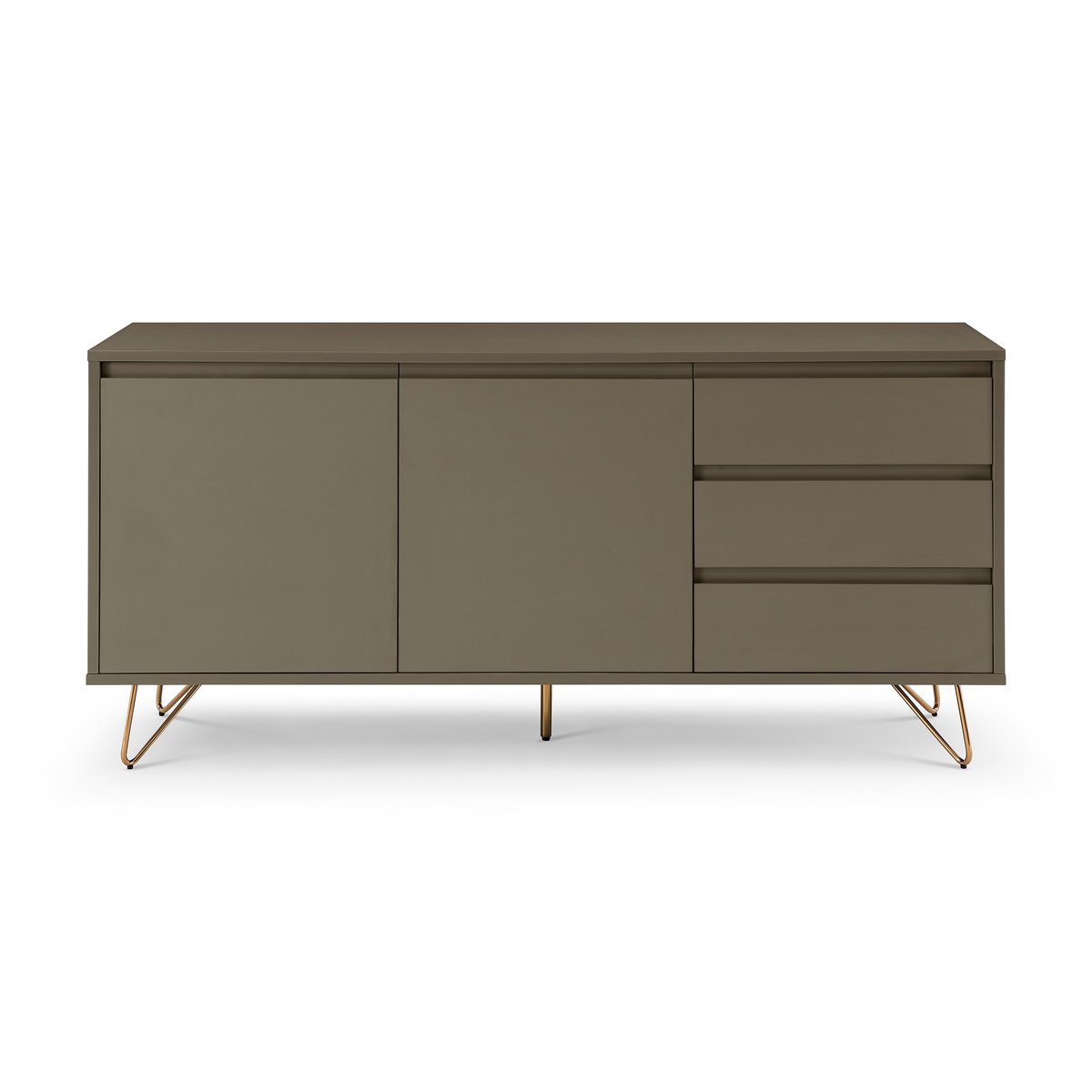 Dressoir 150x40x70 cm grijs goud bruin