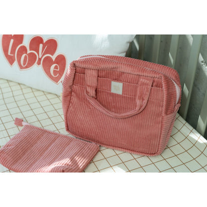 Make-up tasjes set 2 stuks katoen koraal