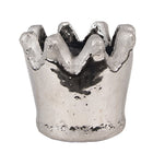 Flower Pot Crown Ø 12x10 cm Silver-colored Terracotta