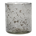Tealight holder Ø 10x12 cm Grey Glass Tealight holder