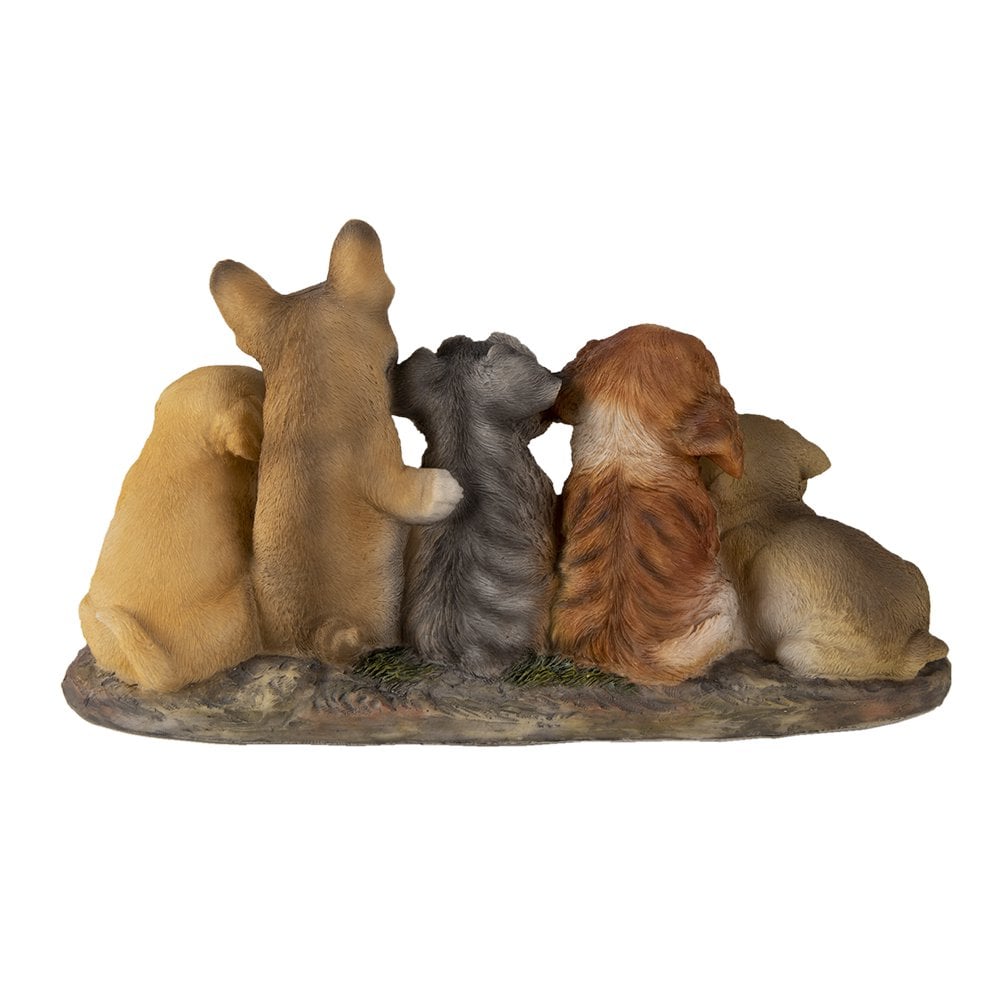 Beeld Hond 33x12x17 cm Bruin Beige Kunststof Woonaccessoires