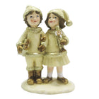 Figurine Children 15 cm Beige Gold Polyresin Christmas Decoration