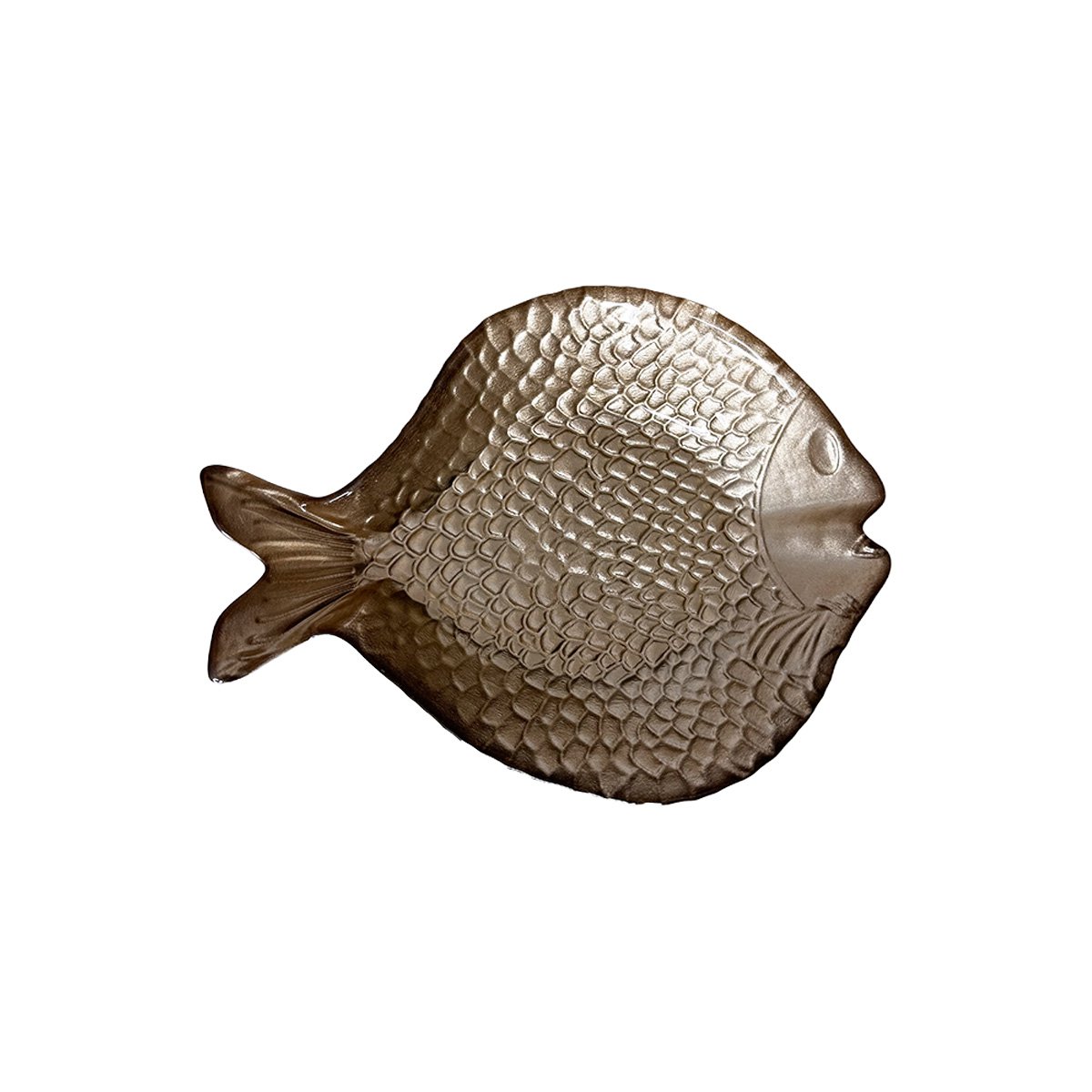 Visschotel goud 25x19x5 cm glas