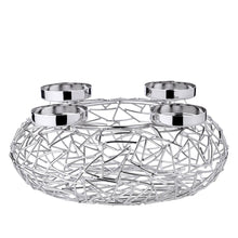 EDZARD Milano Advent Wreath, stainless steel, polished nickel-plated, 28 cm diameter, for pillar candles ø 6 cm