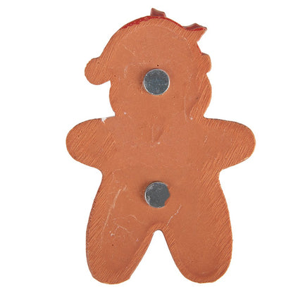 Magneet Gingerbread man 6x1x9 cm bruin kunststof