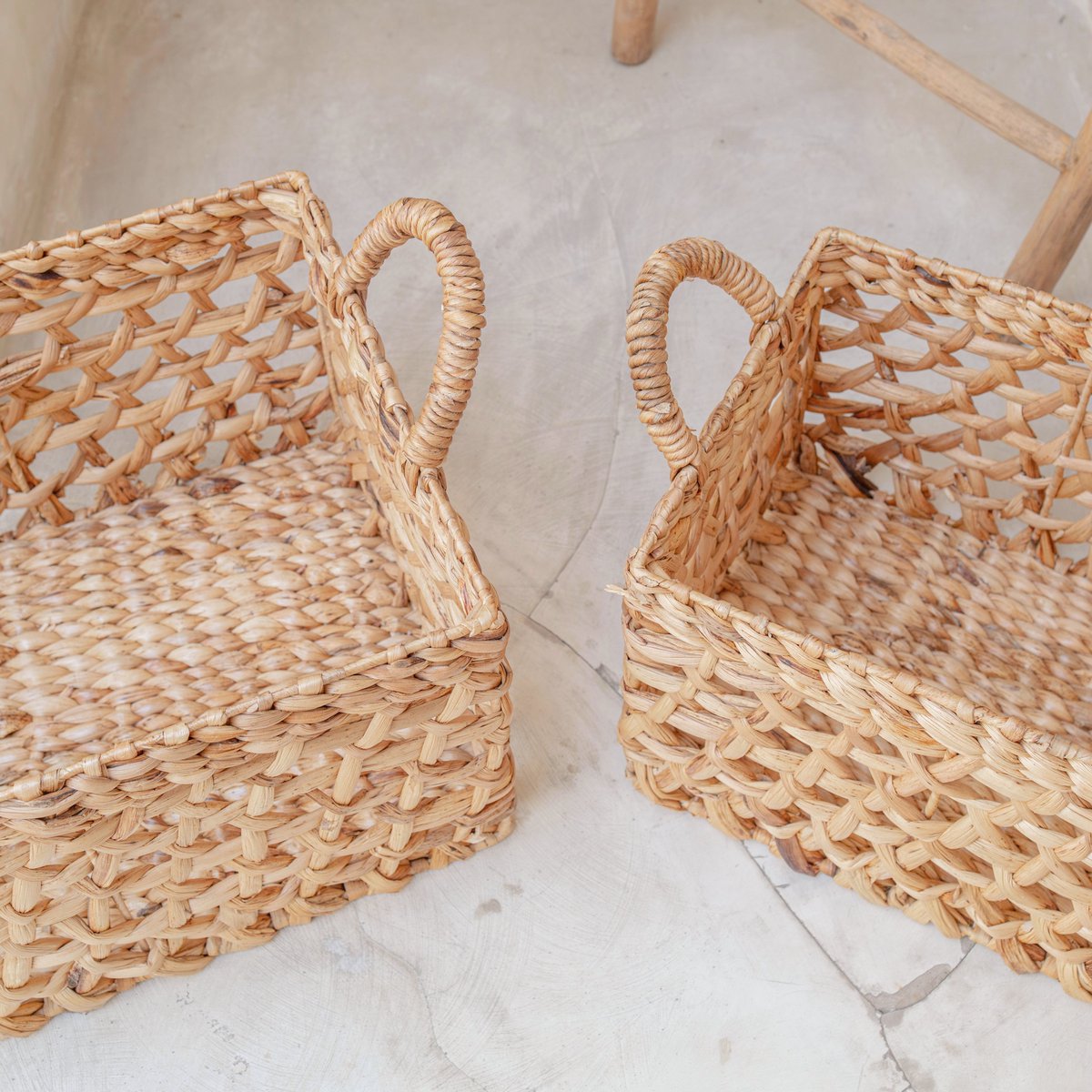 Opbergmand waterhyacint rechthoek 36x28x25 cm