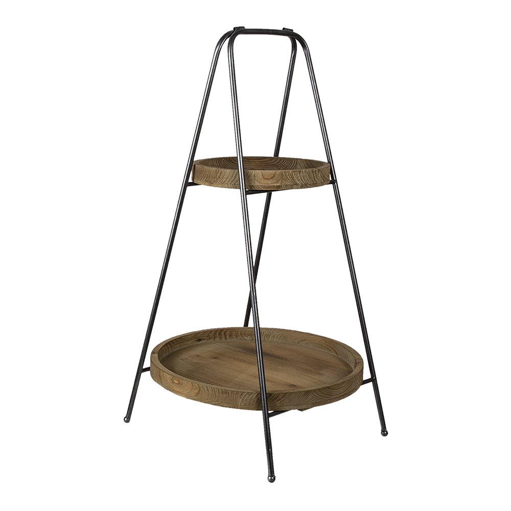 Etagère 2 laags Ø 49x74 cm bruin ijzer