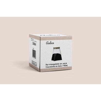 Pot 740ml glas met houten deksel