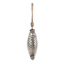 Kerstbal 6x16 cm zilver glas