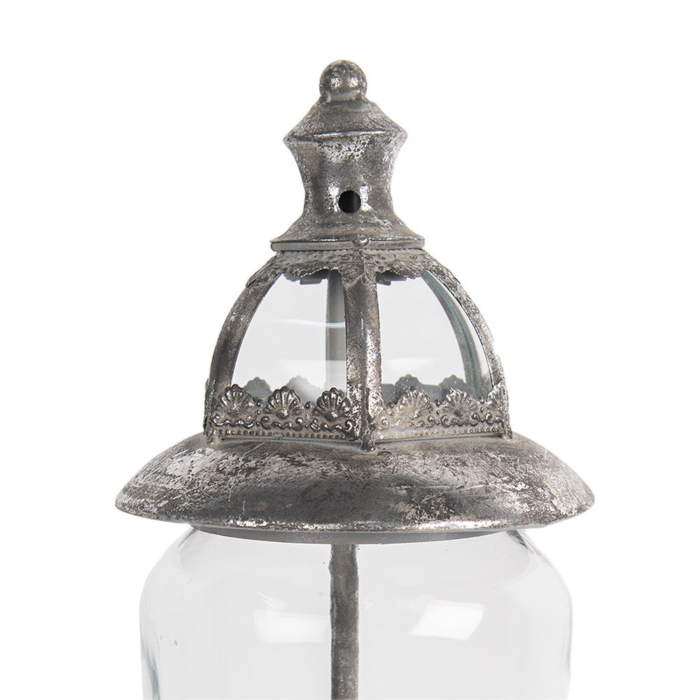 Lantern 44 cm Silver-coloured Iron Candle Holder