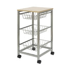 Keukentrolley 3 manden 33.5x36x68 cm metaal hout