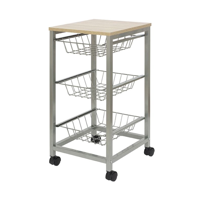 Duett Keukentrolley Op Wieltjes - 3 Uitneembare Manden