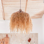 Hanglamp raffia met franjes M 40 cm