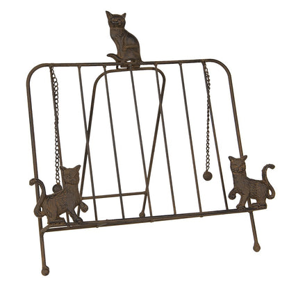 Kookboekstandaard 38x25x38 cm Bruin IJzer Katten Boekenhouders