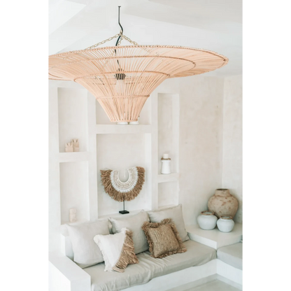 Hanglamp riet XL koepel naturel
