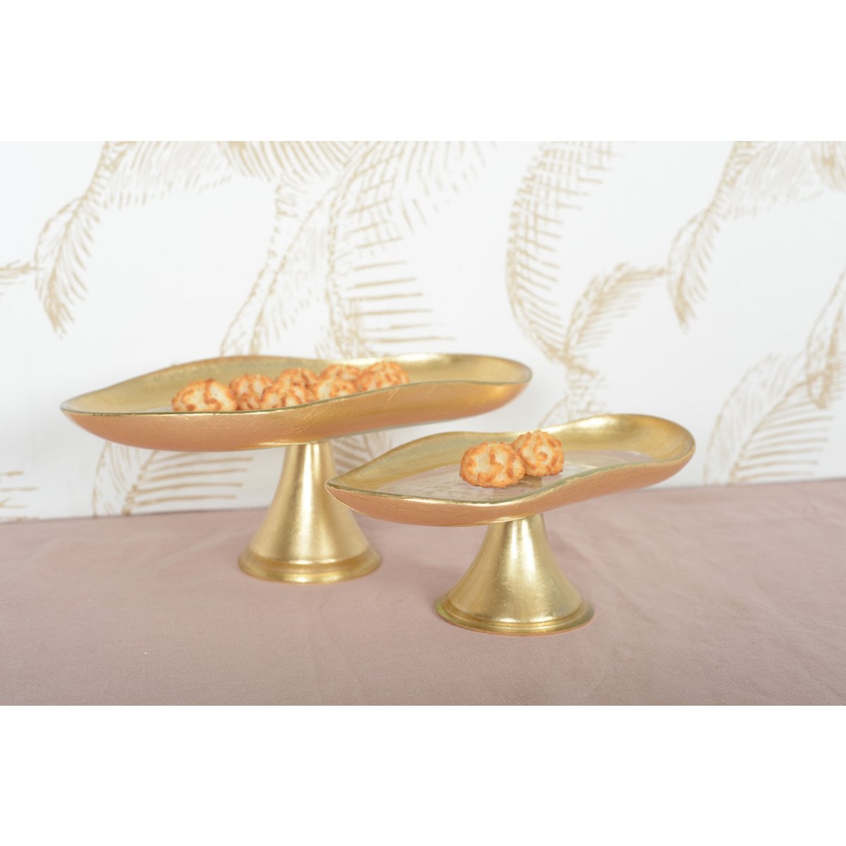 Gold cake stand on foot small model 27.5x14.5x10cm