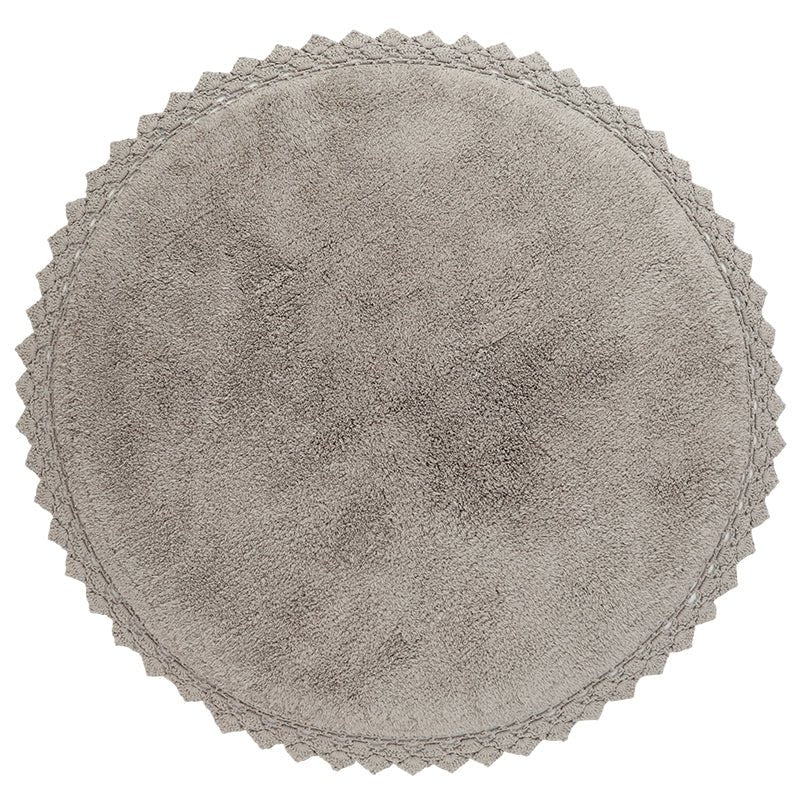 Vloerkleed rond 110 cm grijs katoen