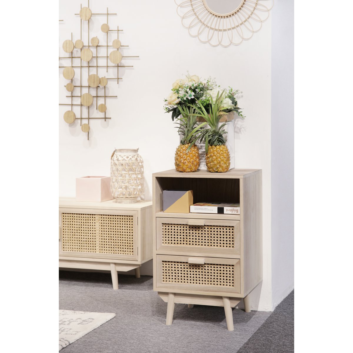 Ladekast 42x36x68 cm rotan bruin