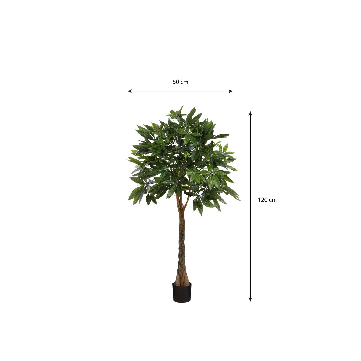 Kunstplant Pachira 120x50 cm groen