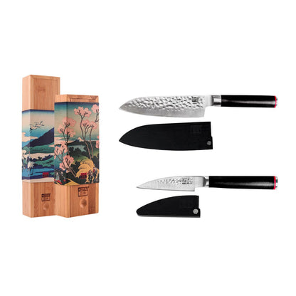 Messenset 2 stuks schilmesje santoku Japans staal