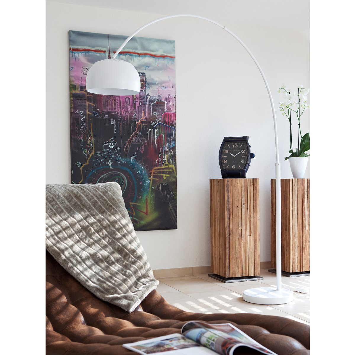 Booglamp 195 cm wit marmer metaal