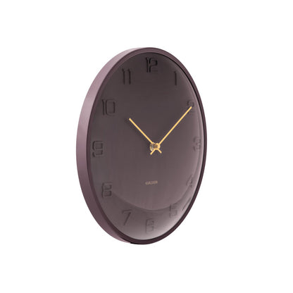 Wandklok 31 cm bruin metaal