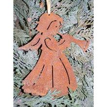 Angel figure hanging decoration with trumpet | Patina Christmas ornament