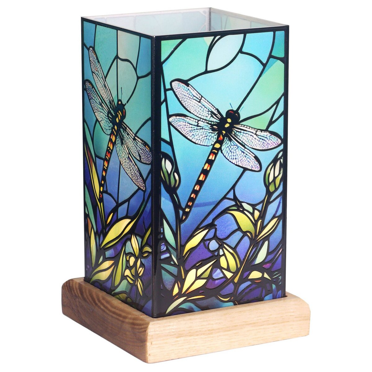 Libelle lamp acryl FSC hout 10x10x16.5 cm