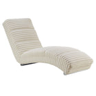 Chaise longue plush corduroy beige