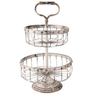 2-Tier Etagere Ø 30x50 cm White Iron fruit bowl etagere