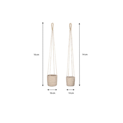 Plantenmand jute crème H16 x Ø16 cm