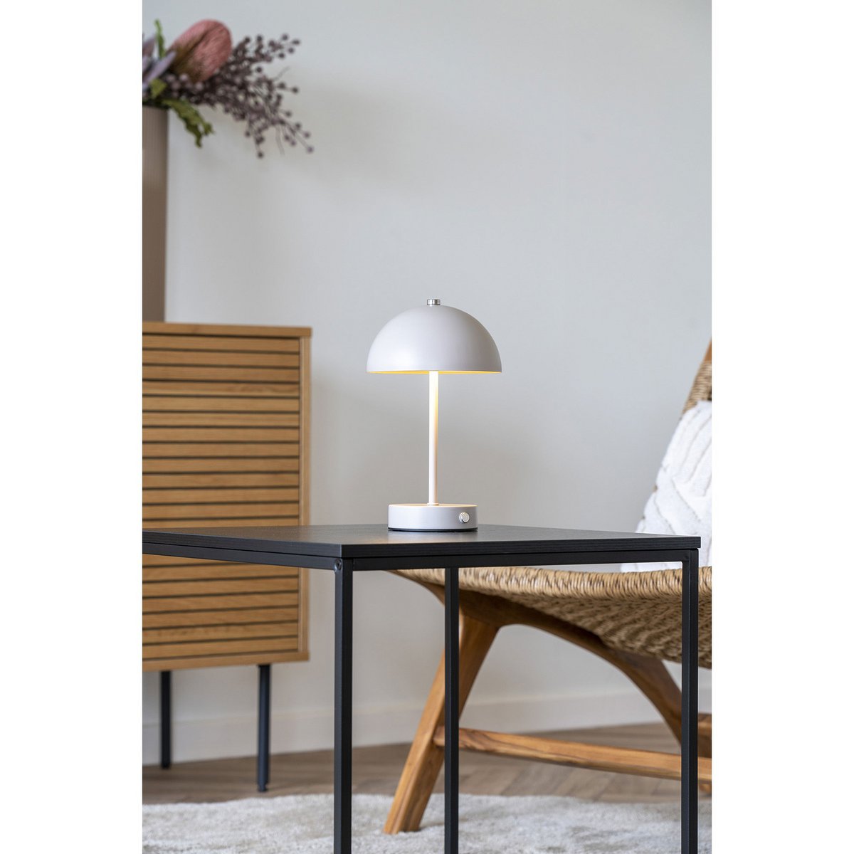Holt LED-tafellamp - Zand, Metaal, Oplaadbaar