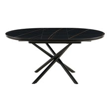 Eettafel rond 120 cm uitklapbaar zwart