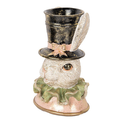 Beeld konijn 29 cm beige kunststof glitter