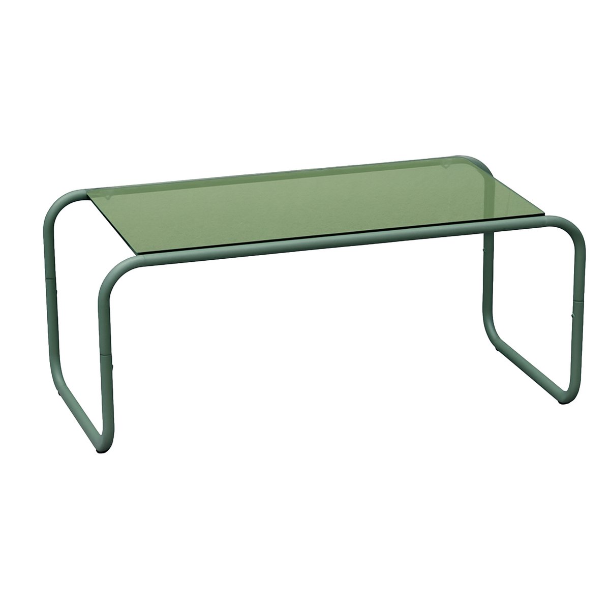 Salontafel 80x40x36 cm groen metaal glas