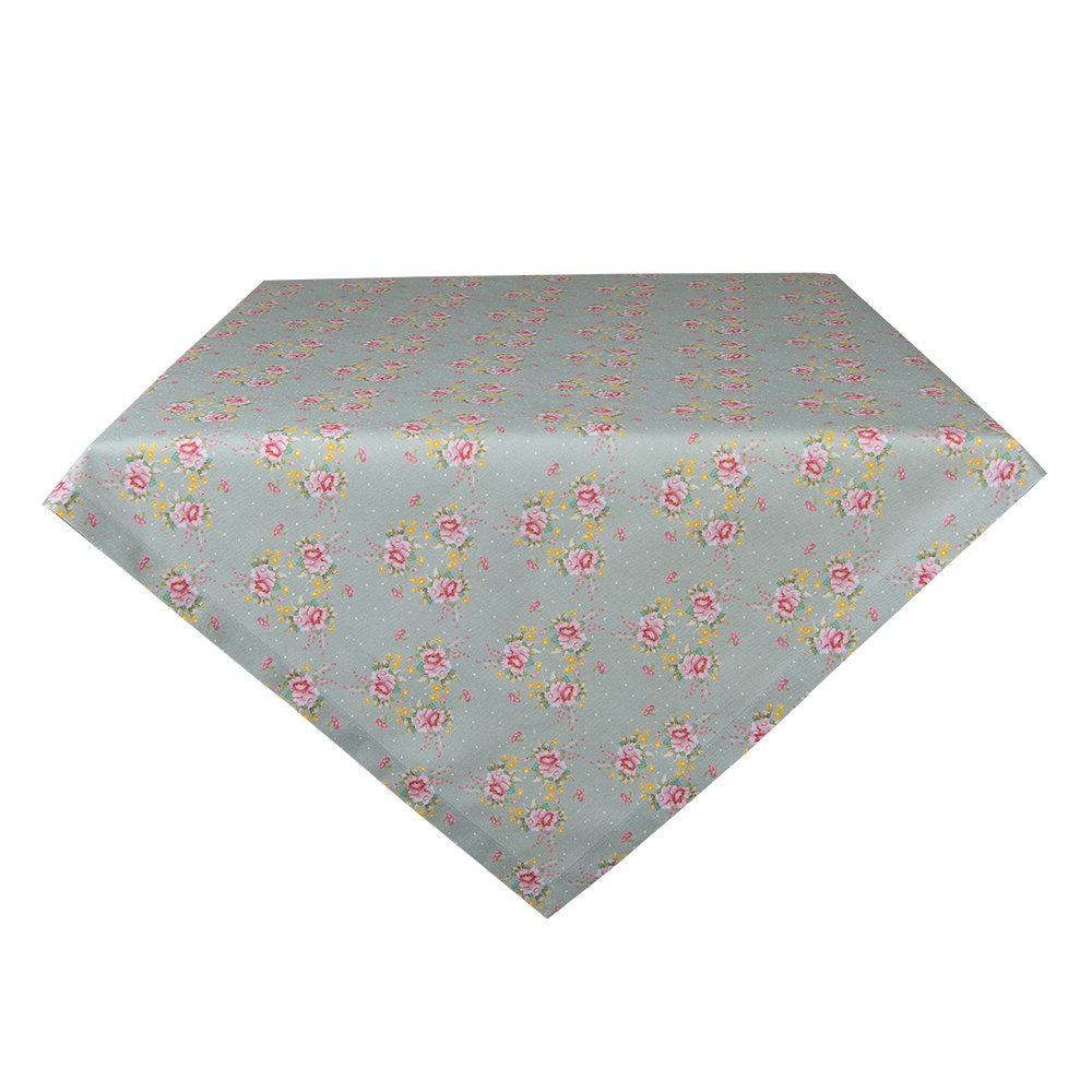 Tafelkleed 150x150 cm Groen Katoen Bloemen Tafellaken