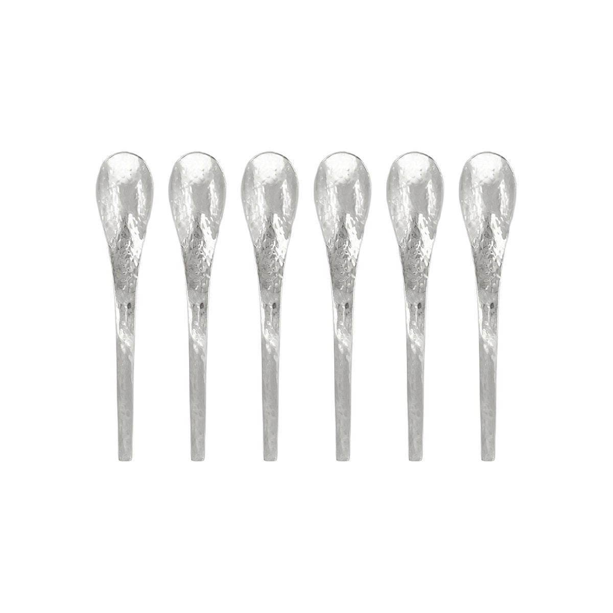 theelepels zilver gehamerd set van 6