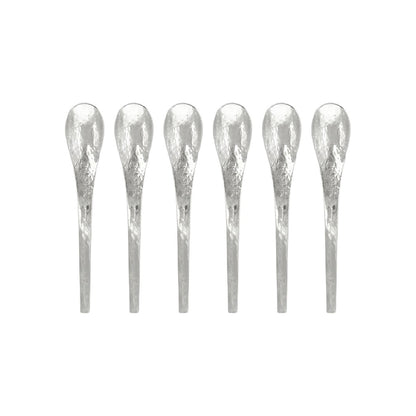 theelepels zilver gehamerd set van 6