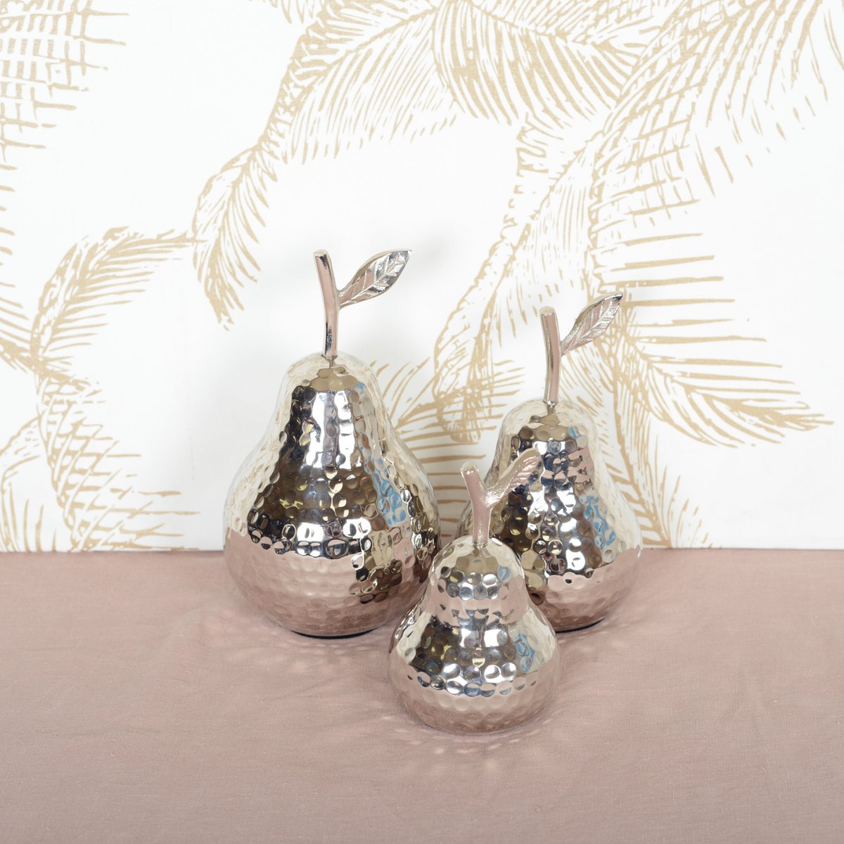 Zilveren decoratieve peer 8,5x8,5x15,5 cm