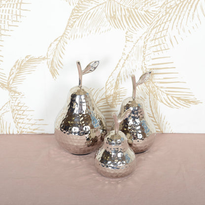 Zilveren decoratieve peer 8,5x8,5x15,5 cm