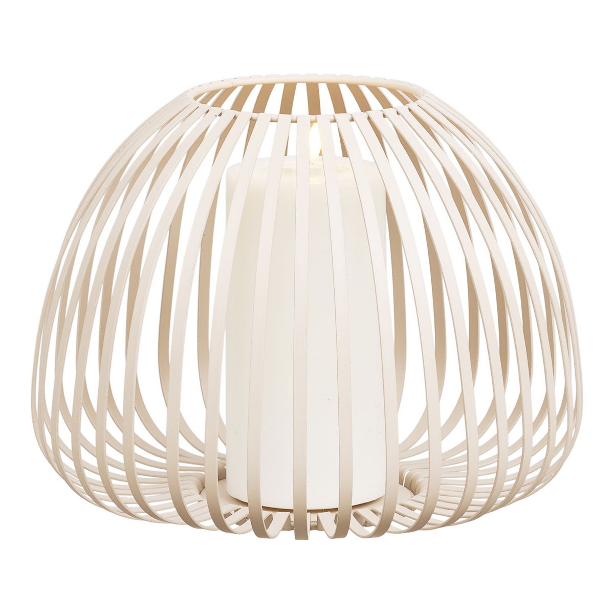 Lantaarn metaal beige ø25x19 cm