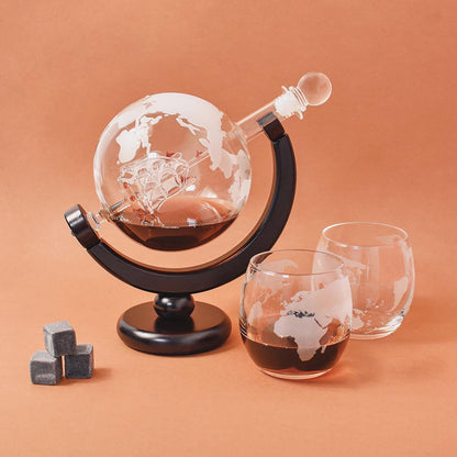 Mundua globe decanter and glasses set