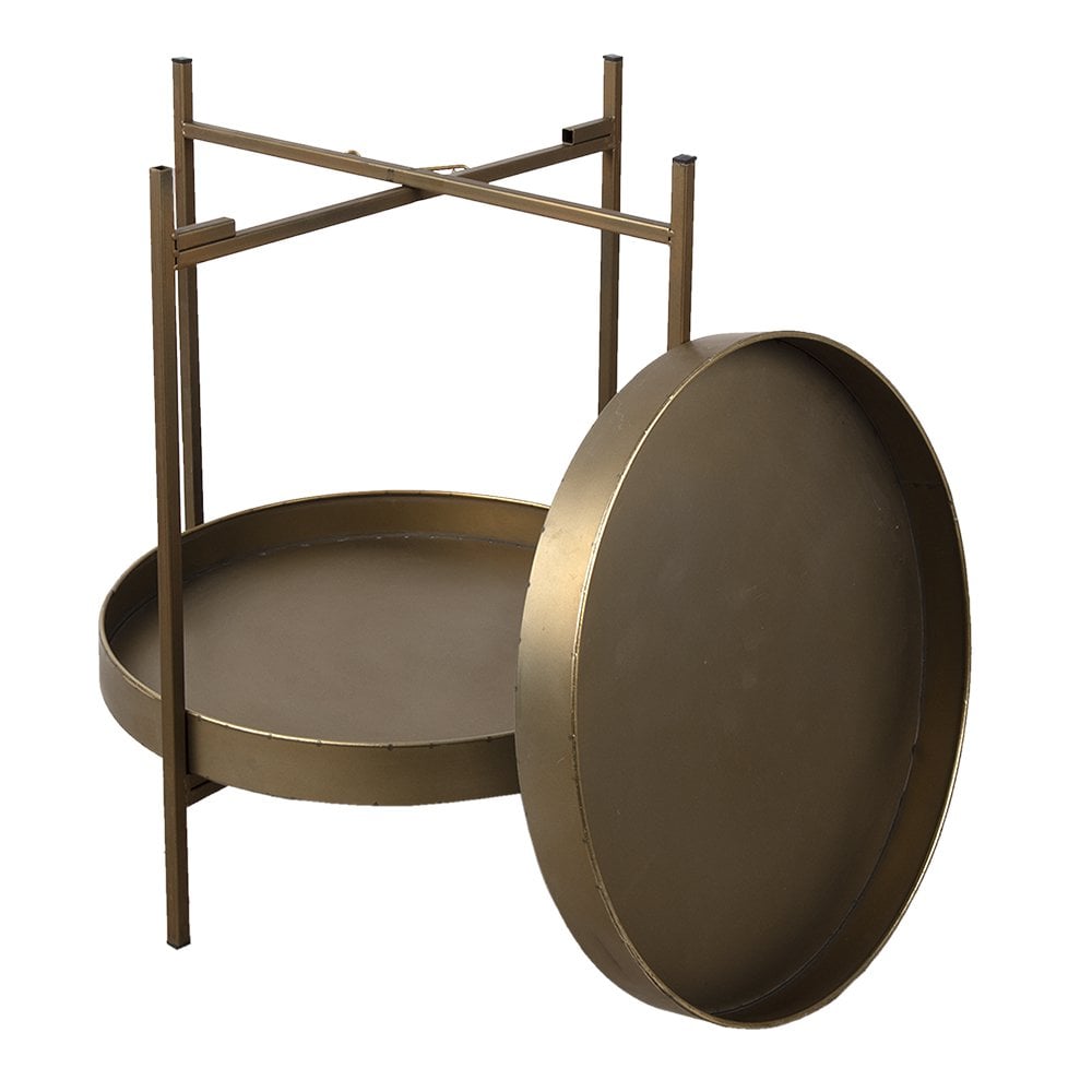 Side Table Ø 52x60 cm Copper Metal