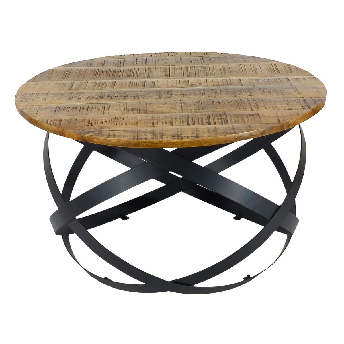 Bijzettafel rond Ø 75 cm tabak metaal