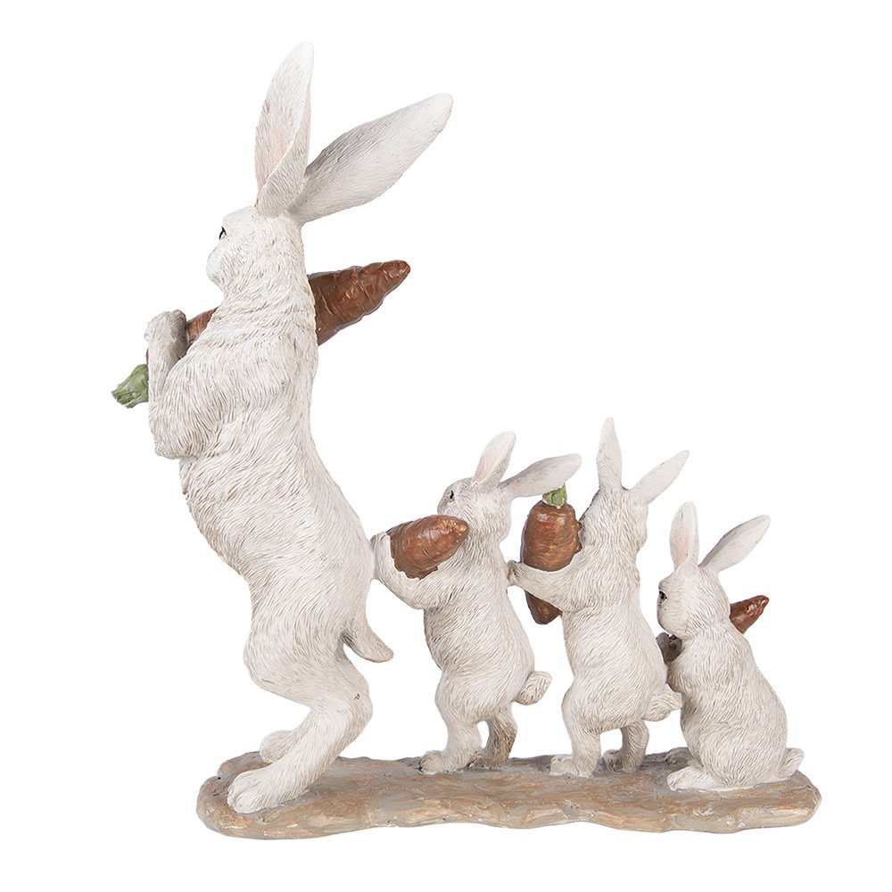 Decoratie Beeld Konijn 34x13x33 cm Beige Kunststof