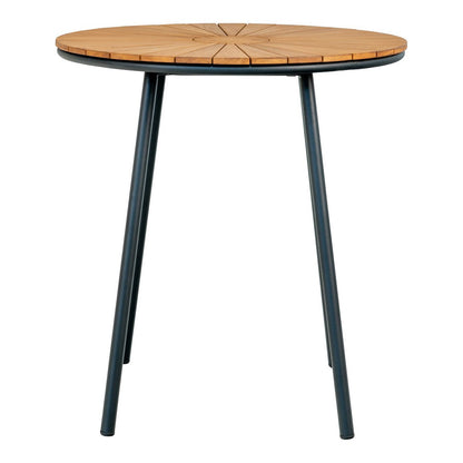 Cleveland Cafe Table With Teak Top And Black Legs Ø70x74 cm
