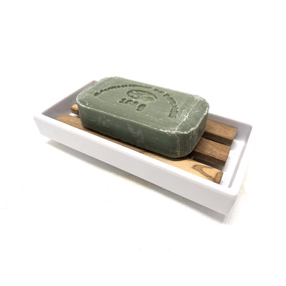 Zeepbakje 15,5x7,5x3 cm melamine olijfhout
