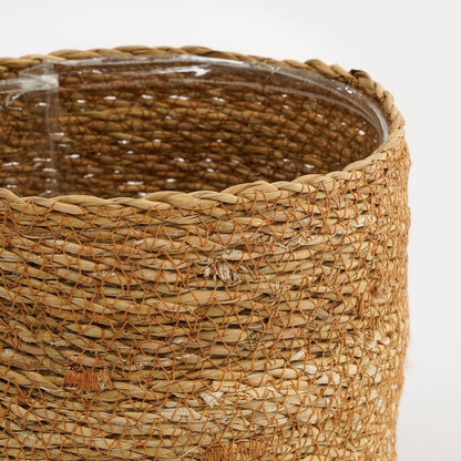 Plantenmand set 2 stuks jute bruin