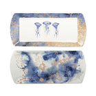 Cakegerechten 29x13 cm blauw goud set van 2