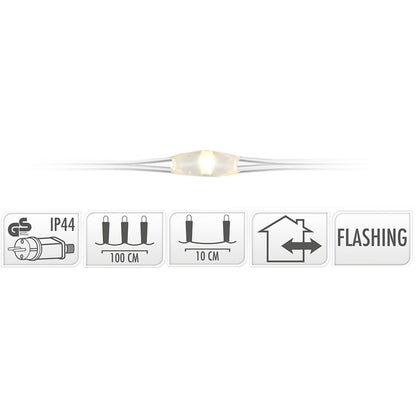Cascadeverlichting Met Vuurvliegjeseffect - 100 Led - Warm Wit